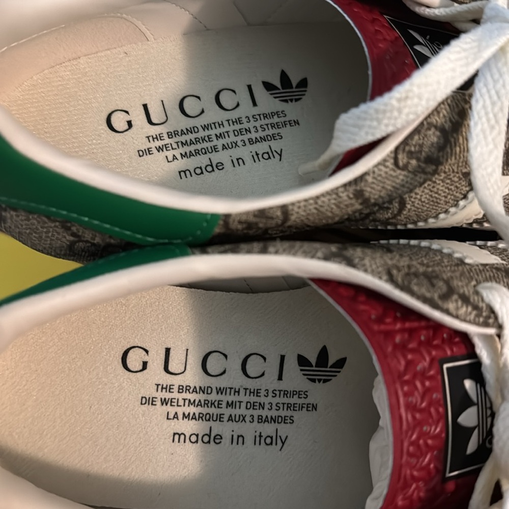 Gucci Brown and Green Wedge Shoes with adidas Iconic Design - Picture 5 of 8